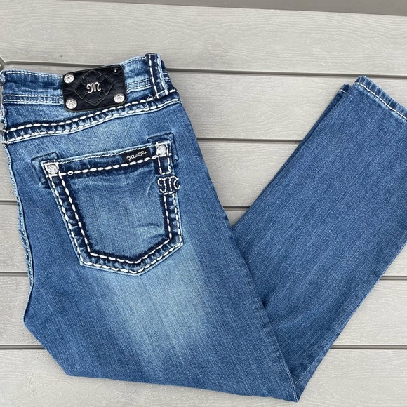 Miss Me Boyfriend Capri Blue Jean Size 30 JB5014P62 - Picture 10 of 12